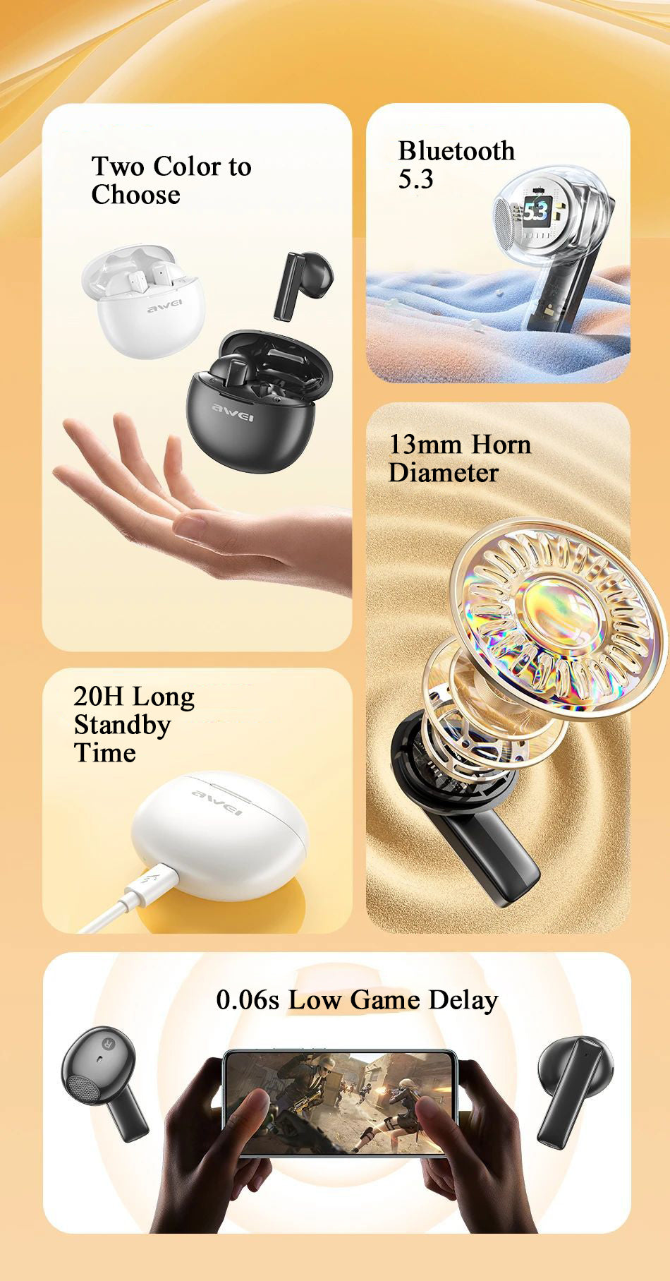T87 - TWS Bluetooth Earphones