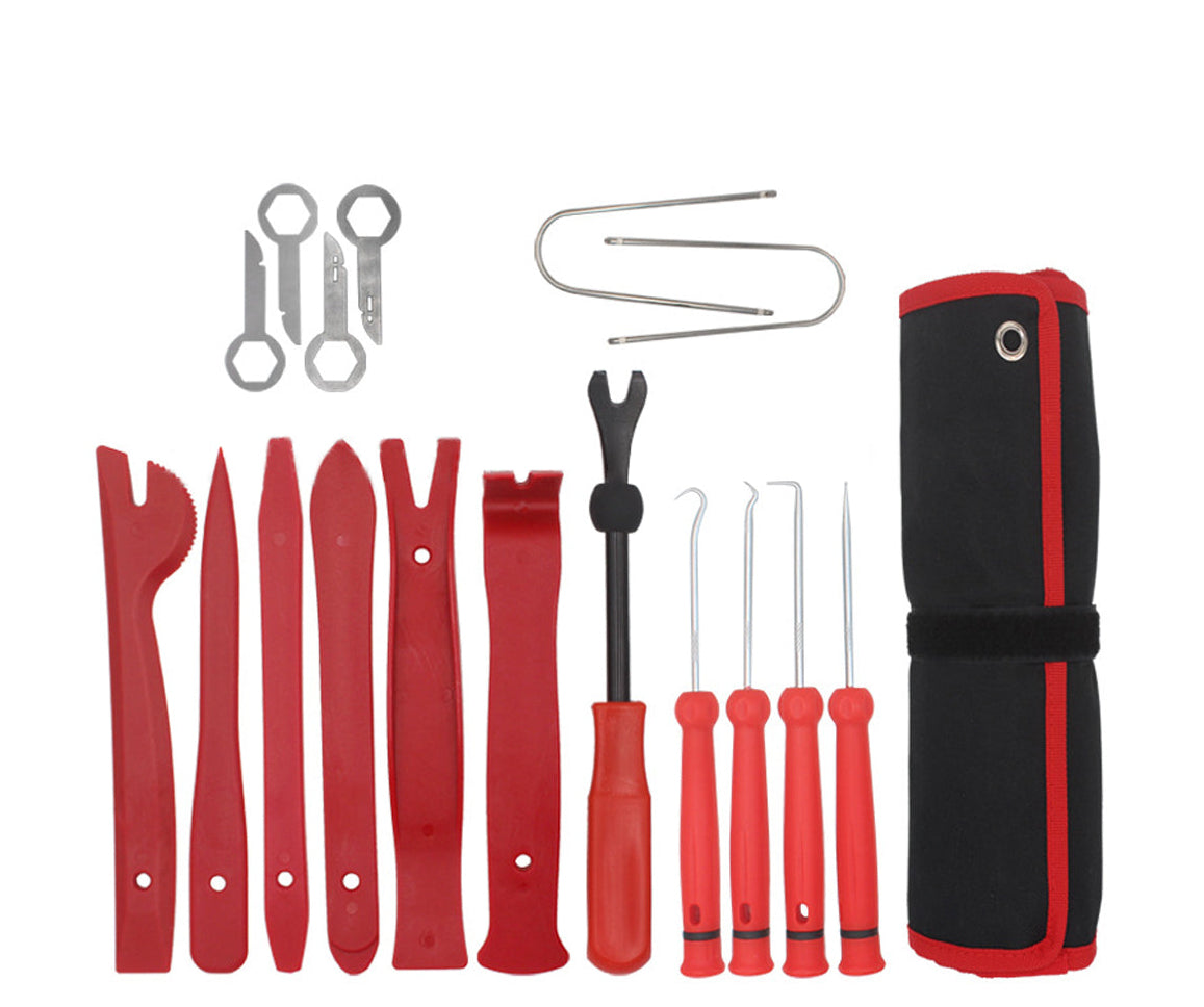 17 PCs Car Trim Removal Tool Kit with Roll-Up Pouch