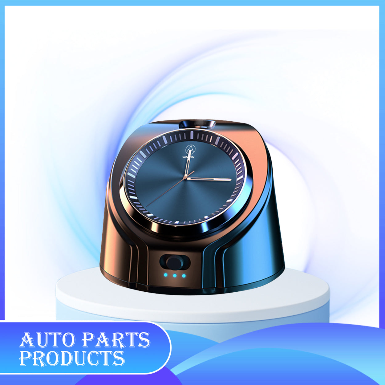 Waterless Car Diffuser with Built-in Clock