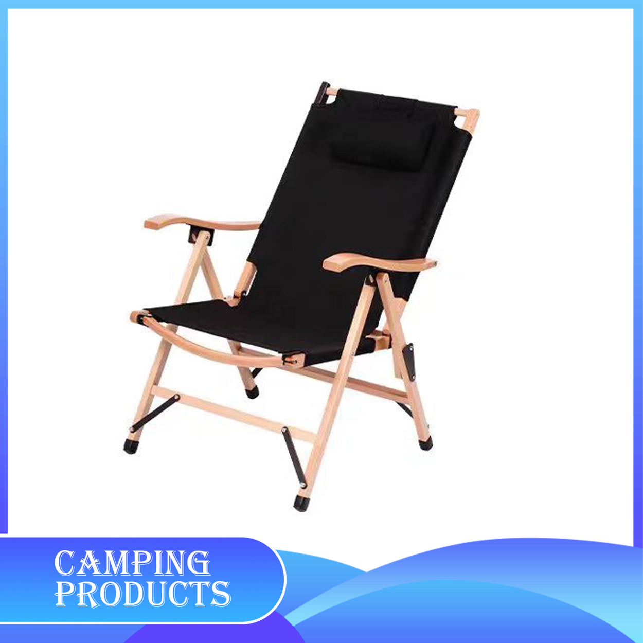 Camping Chair with Adjustable Headrest