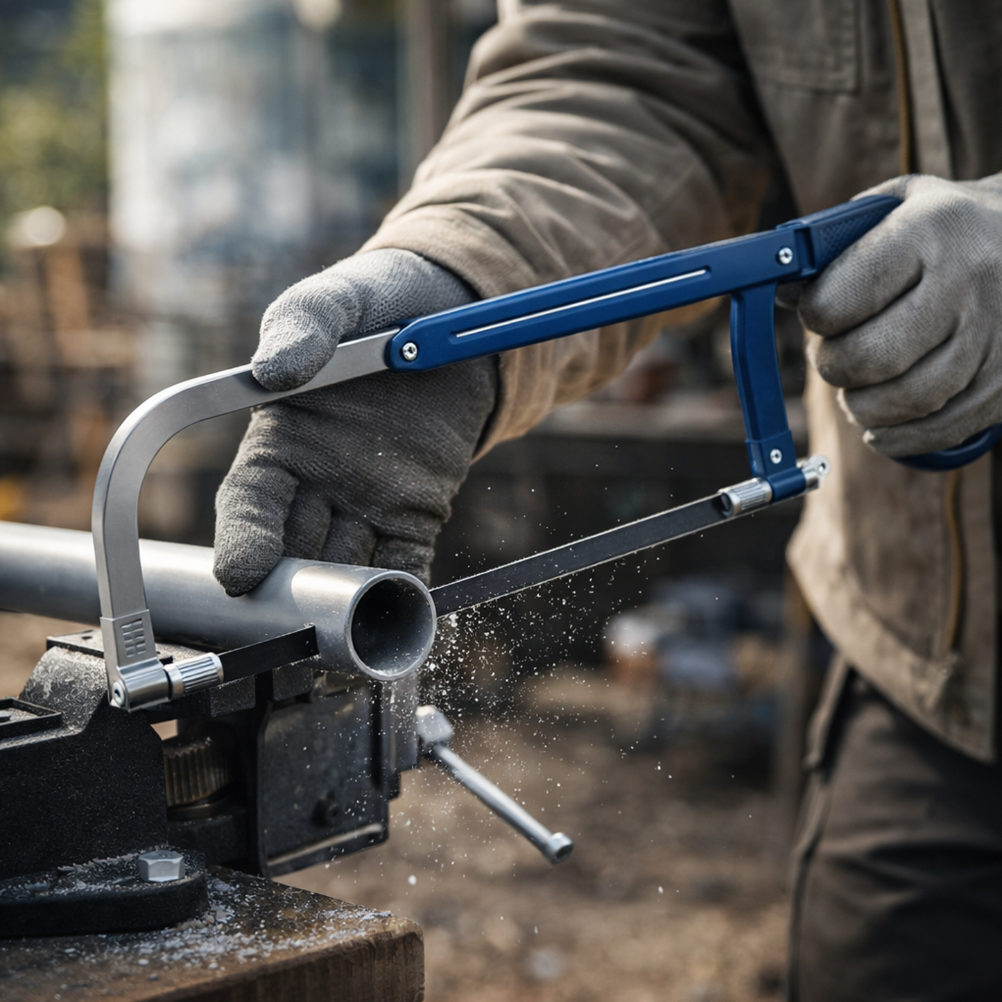 12" Adjustable Hand Hacksaw | Multi-Blade for Metal & Wood