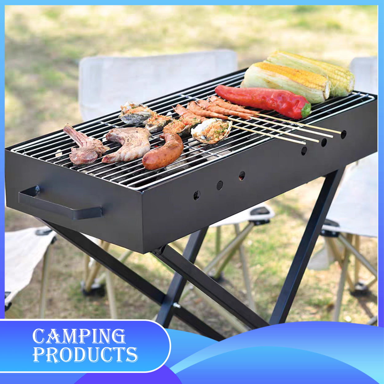 BBQ Grill Portable Table with Air-Blower
