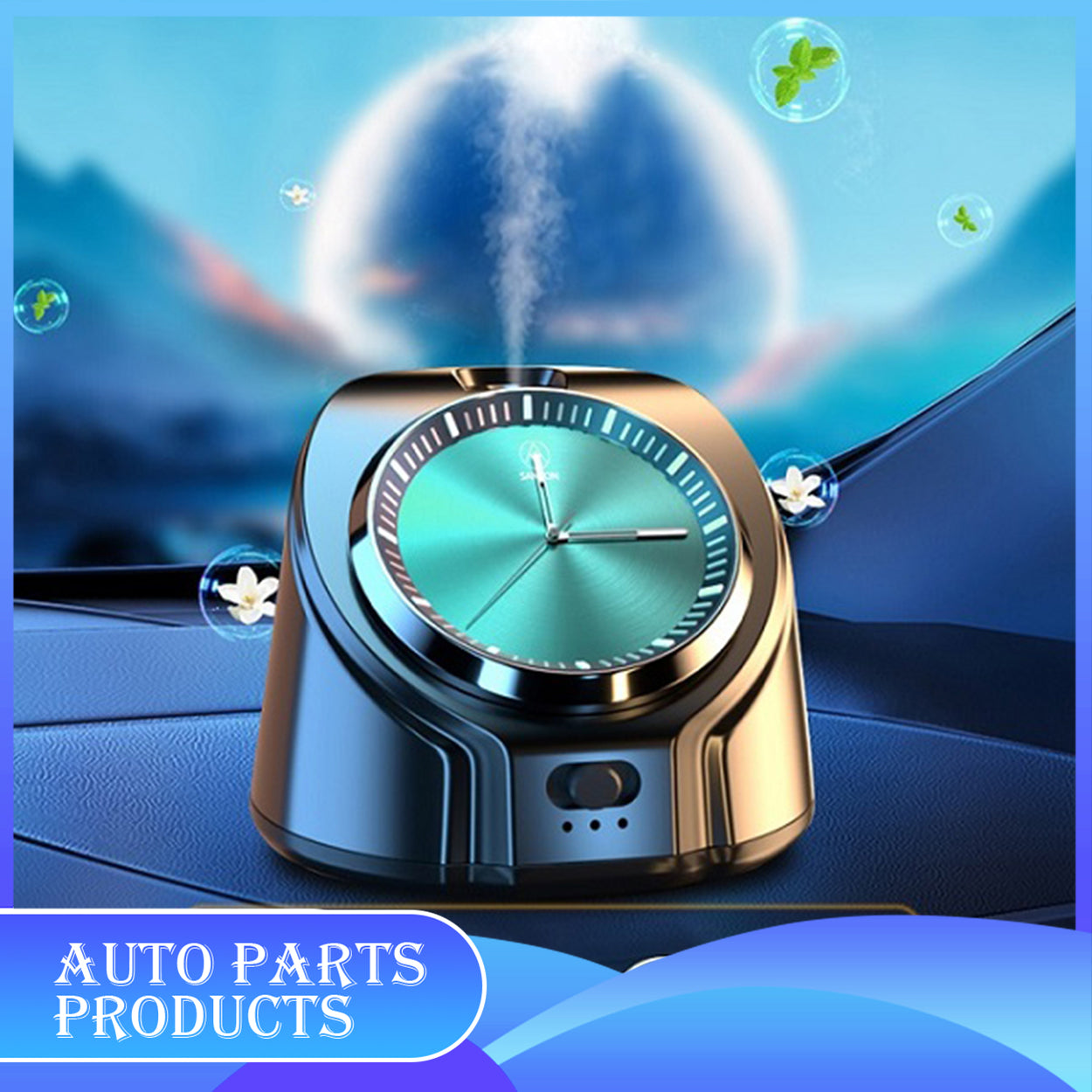 Waterless Car Diffuser with Built-in Clock