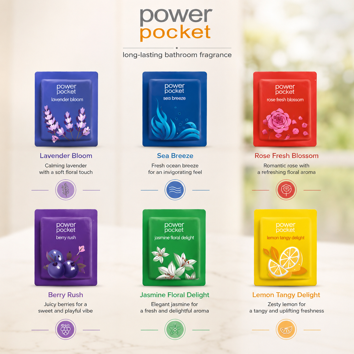 Bathroom Air Freshener Pack of 6 – Long Lasting