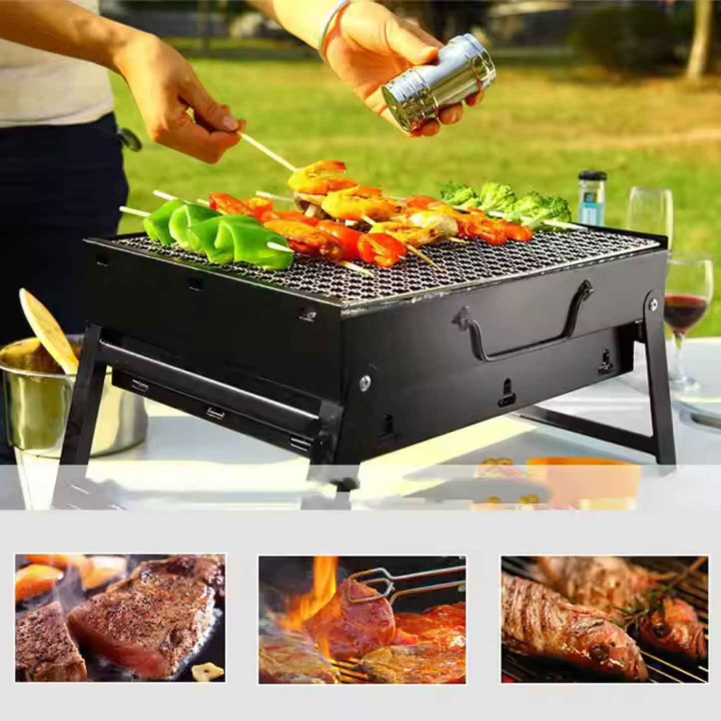 Foldable Charcoal Grill Outdoor Smoker