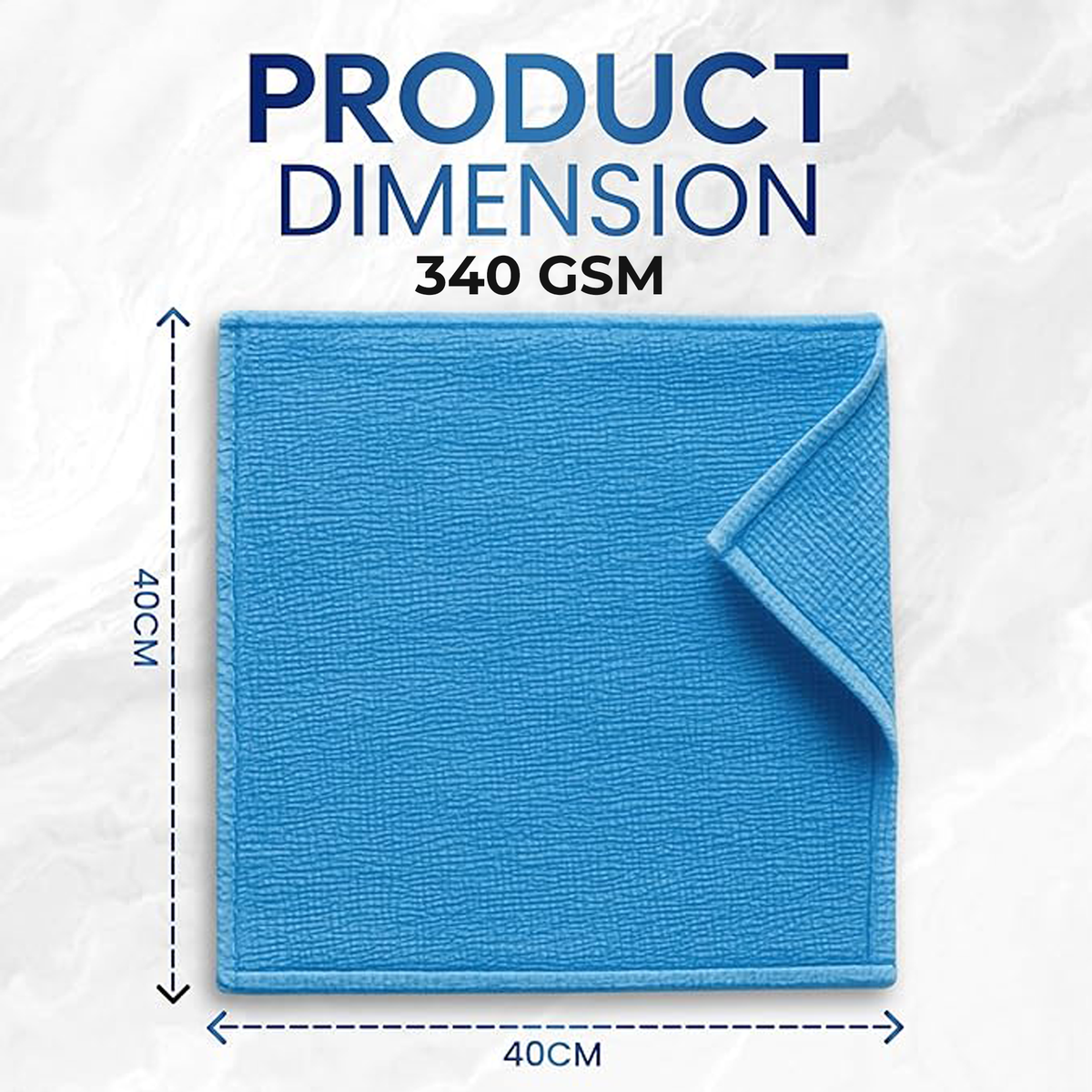 Microfiber Cleaning Cloth 5Pcs - 40*40cm, 340 GSM