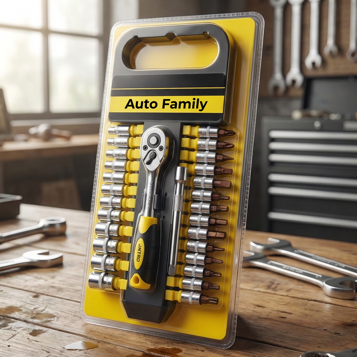 Steel Socket Wrench Set 28Pcs with Ratchet Handle