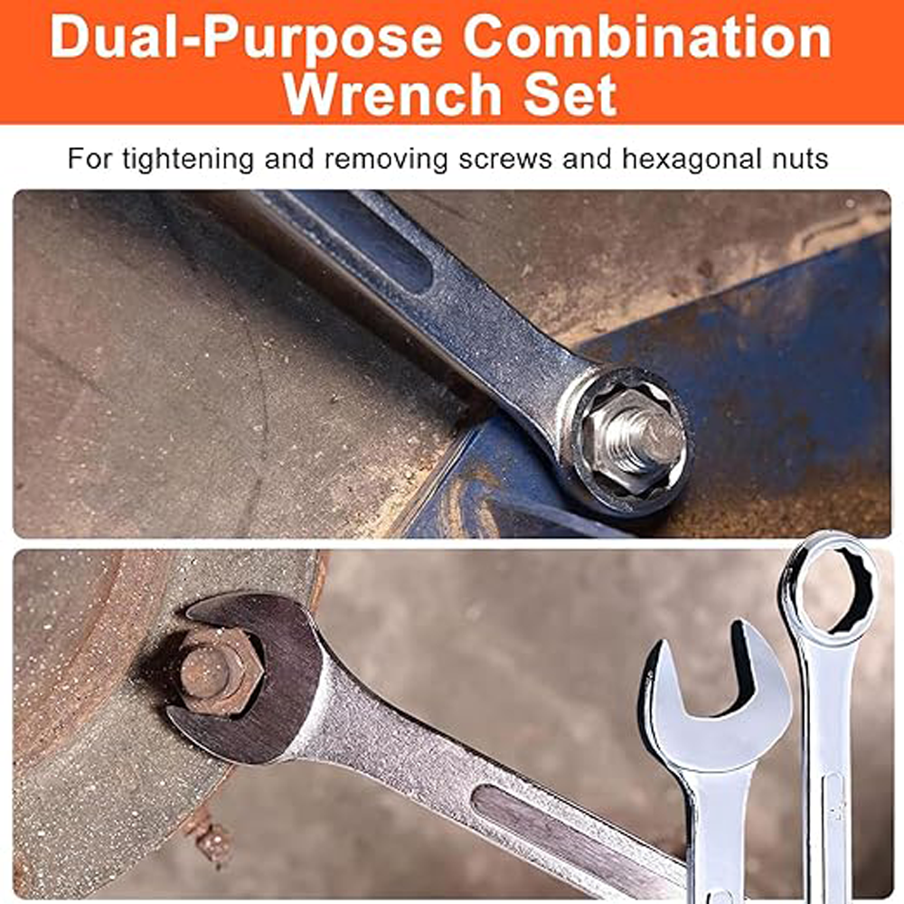 Steel Spanner Wrench Set 14pcs, 8-24mm