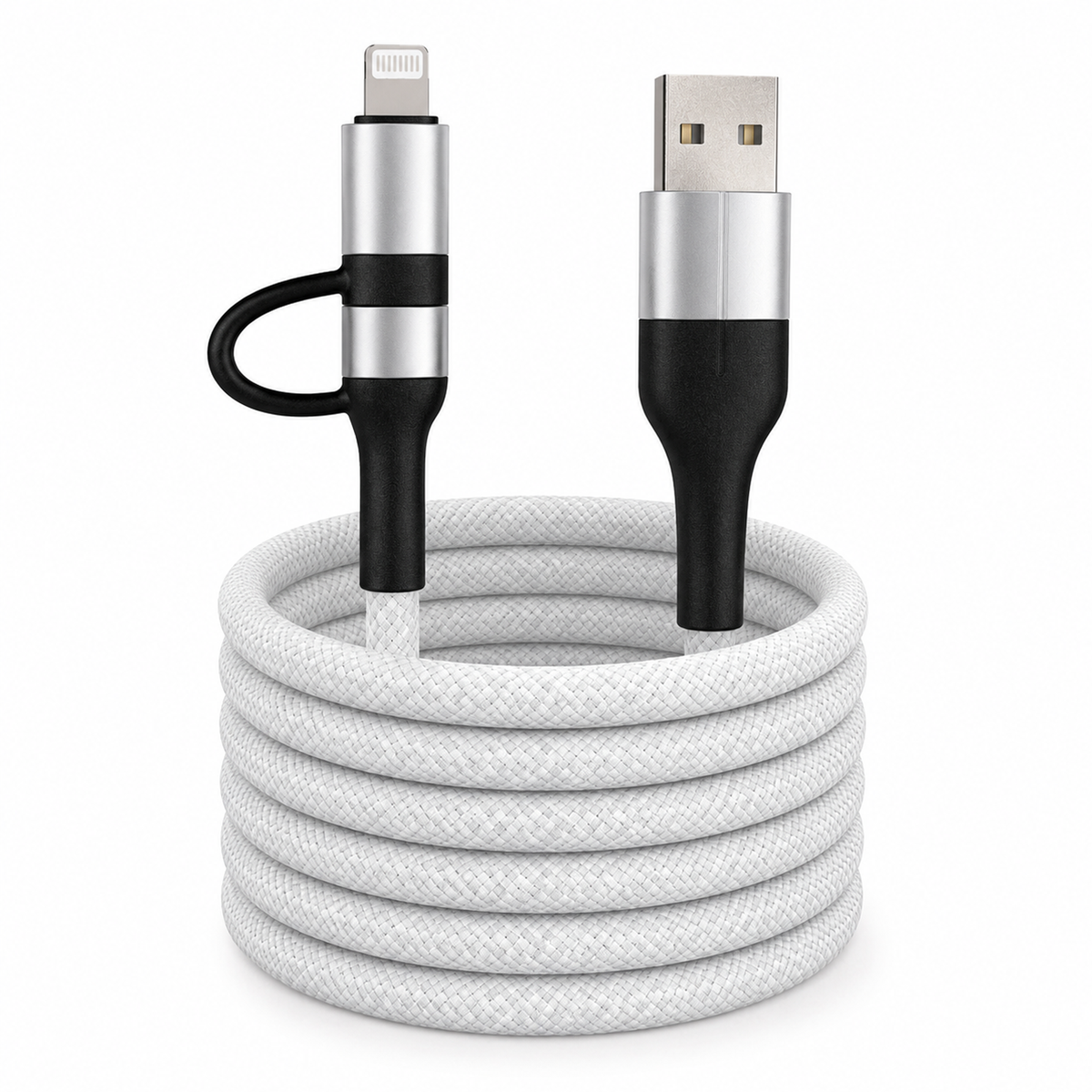 4-in-1 Fast Charging Cable USB A to USB C & Lightning