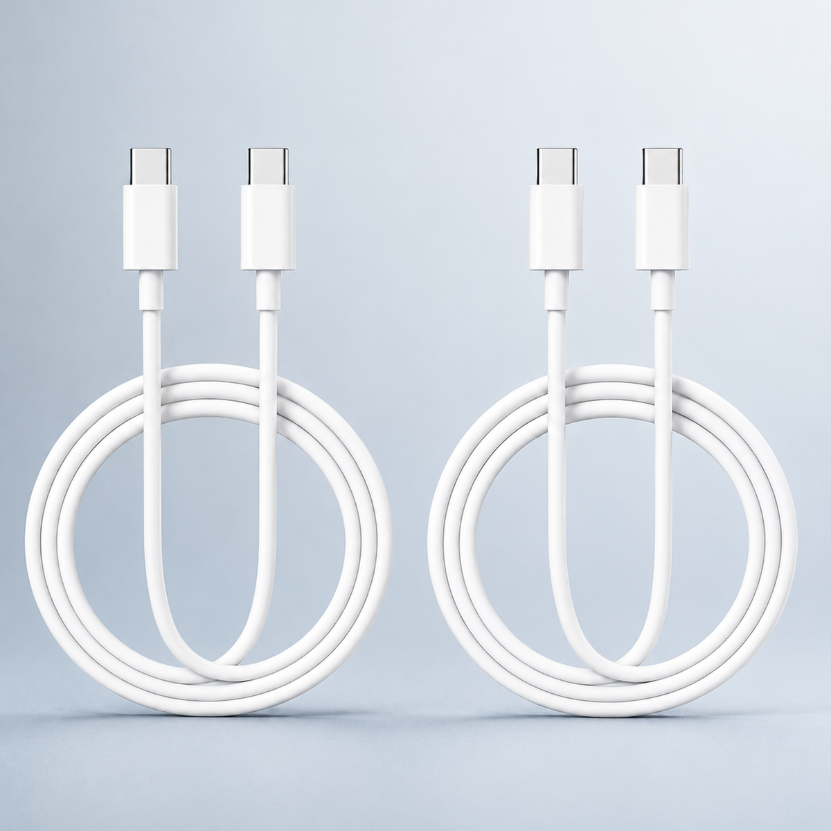 Set of 2, 60W 1M USB Type C to Type C Fast Charging Cable