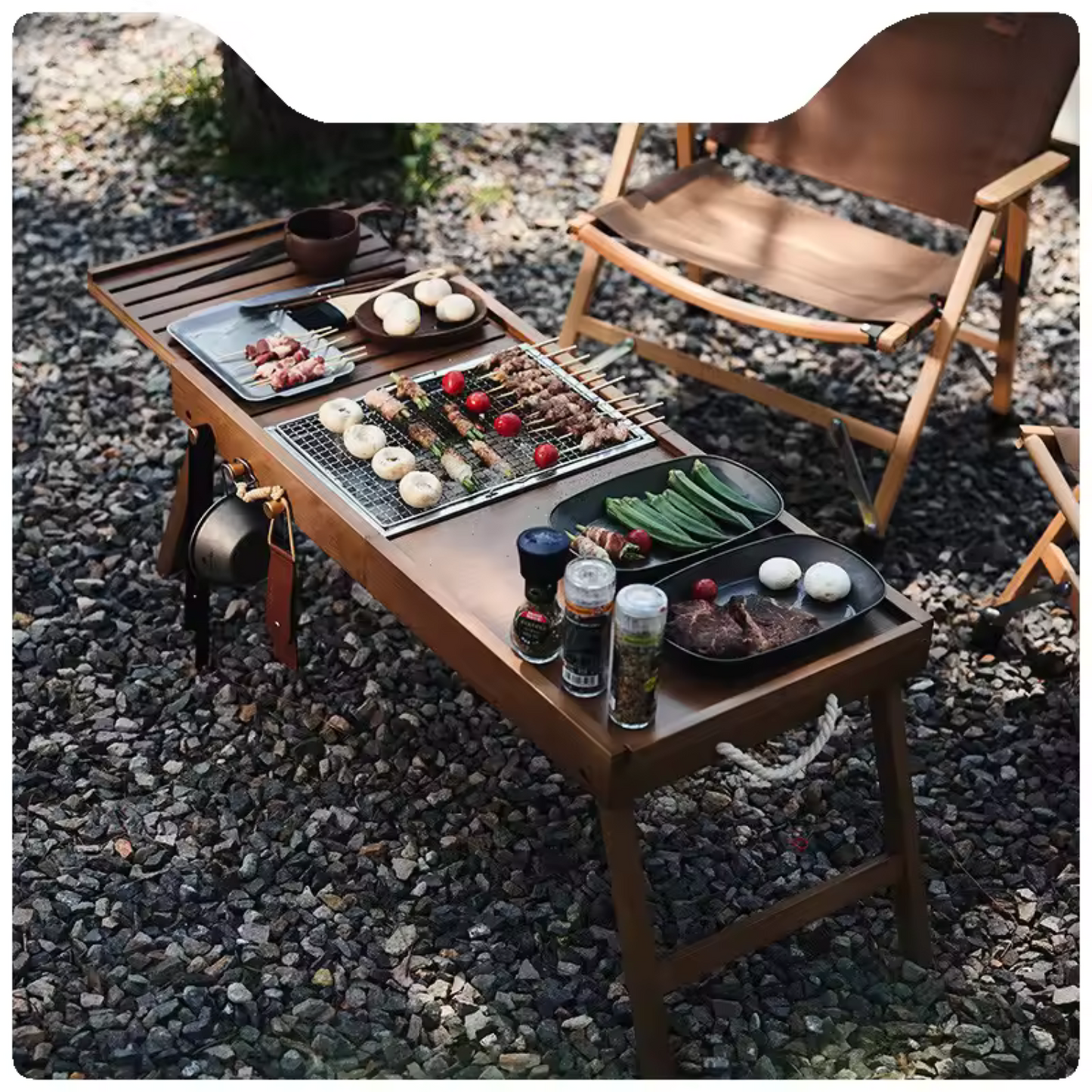 Folding Wooden Camping Table