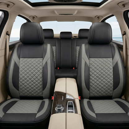Premium 5Pcs Set Leather (Faux) Car Seat Cover Full Set | SUV Car