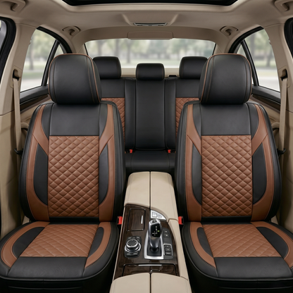 Premium 5Pcs Set Leather (Faux) Car Seat Cover Full Set | SUV Car