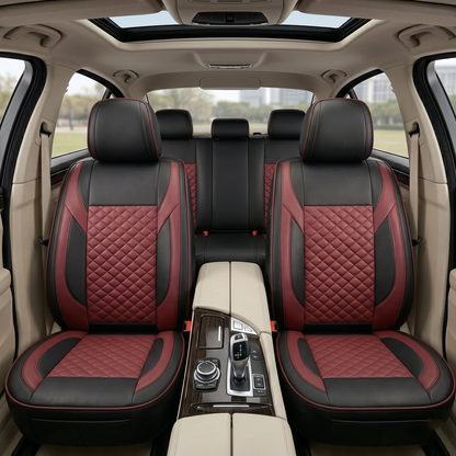 Premium 5Pcs Set Leather (Faux) Car Seat Cover Full Set | SUV Car