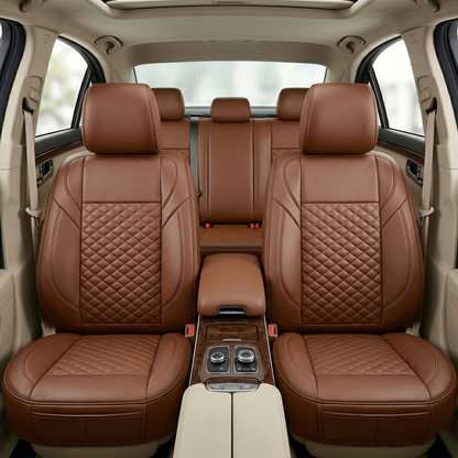 Premium 5Pcs Set Leather (Faux) Car Seat Cover Full Set | SUV Car