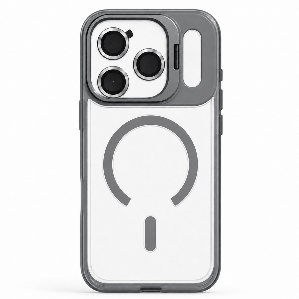 Magnetic Compatible Transparent Case with Kickstand for iPhone 17 Pro Max