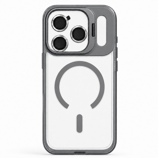 Magnetic Compatible Transparent Case with Kickstand for iPhone 17 Pro