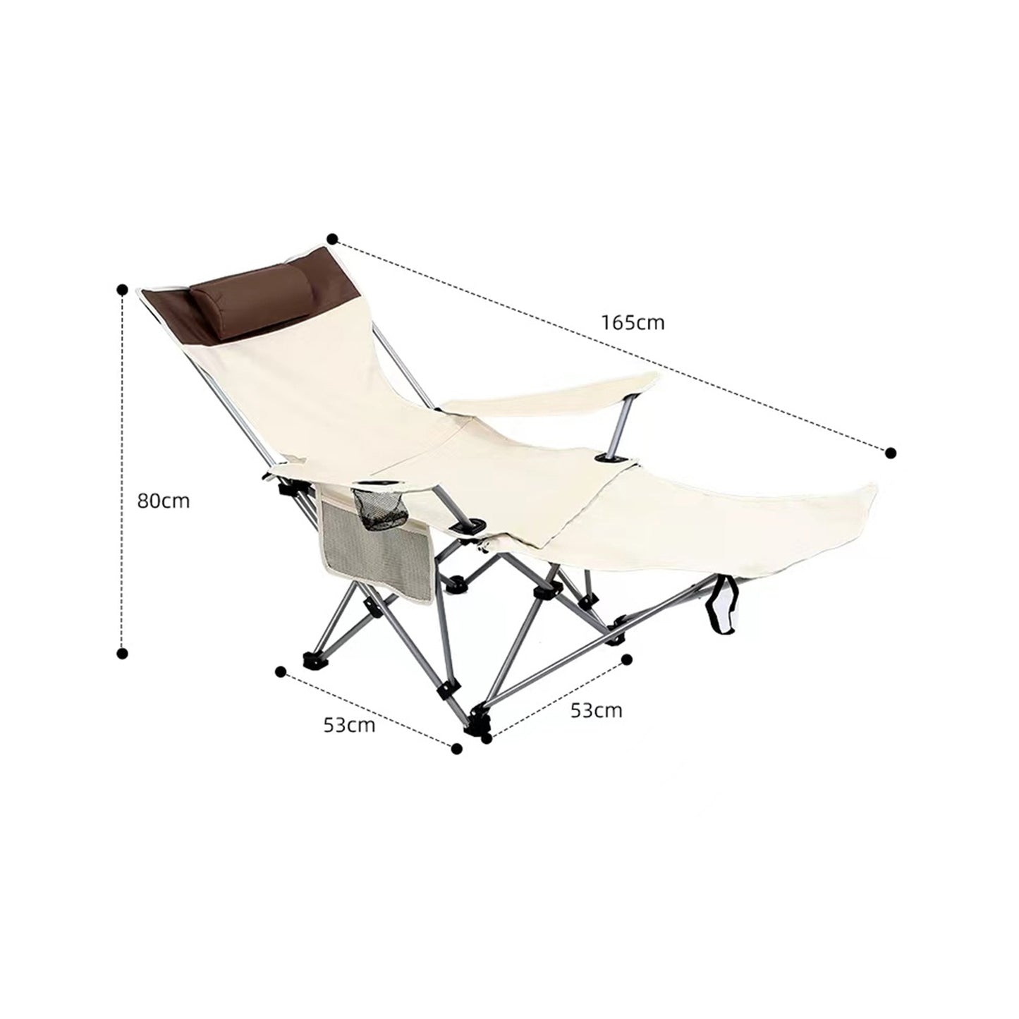 Foldable Camping Chair with Footrest and Cup Holder