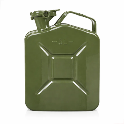 20L Military Green Metal Jerry Can – Heavy-Duty Fuel Storage for Cars, Generators, Jeeps & Off-Road Vehicles | Leak-Proof, Rust-Resistant, Alcohol-Safe Coating