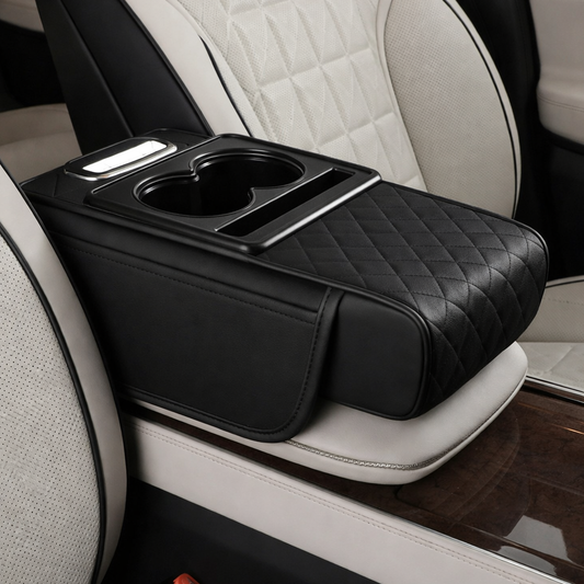 Car Seat Armrest Organizer with Cup Holder – PU Leather