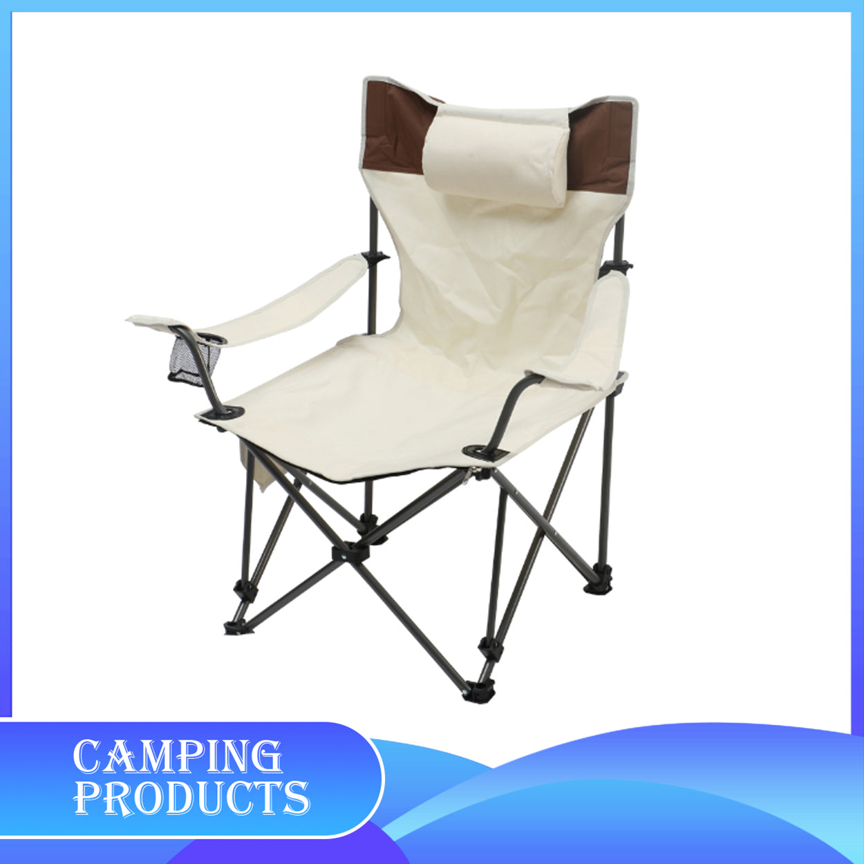 Camping Chair with Footrest and Cup Holder