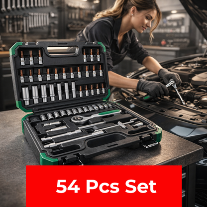 Precision Ratcheting Screwdriver & Socket Bit Set | 54 Pcs