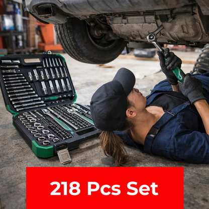 Precision Ratcheting Screwdriver & Socket Bit Set | 218 Pcs