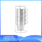 Stackable Stainless Steel Mug Set with Metal Stand