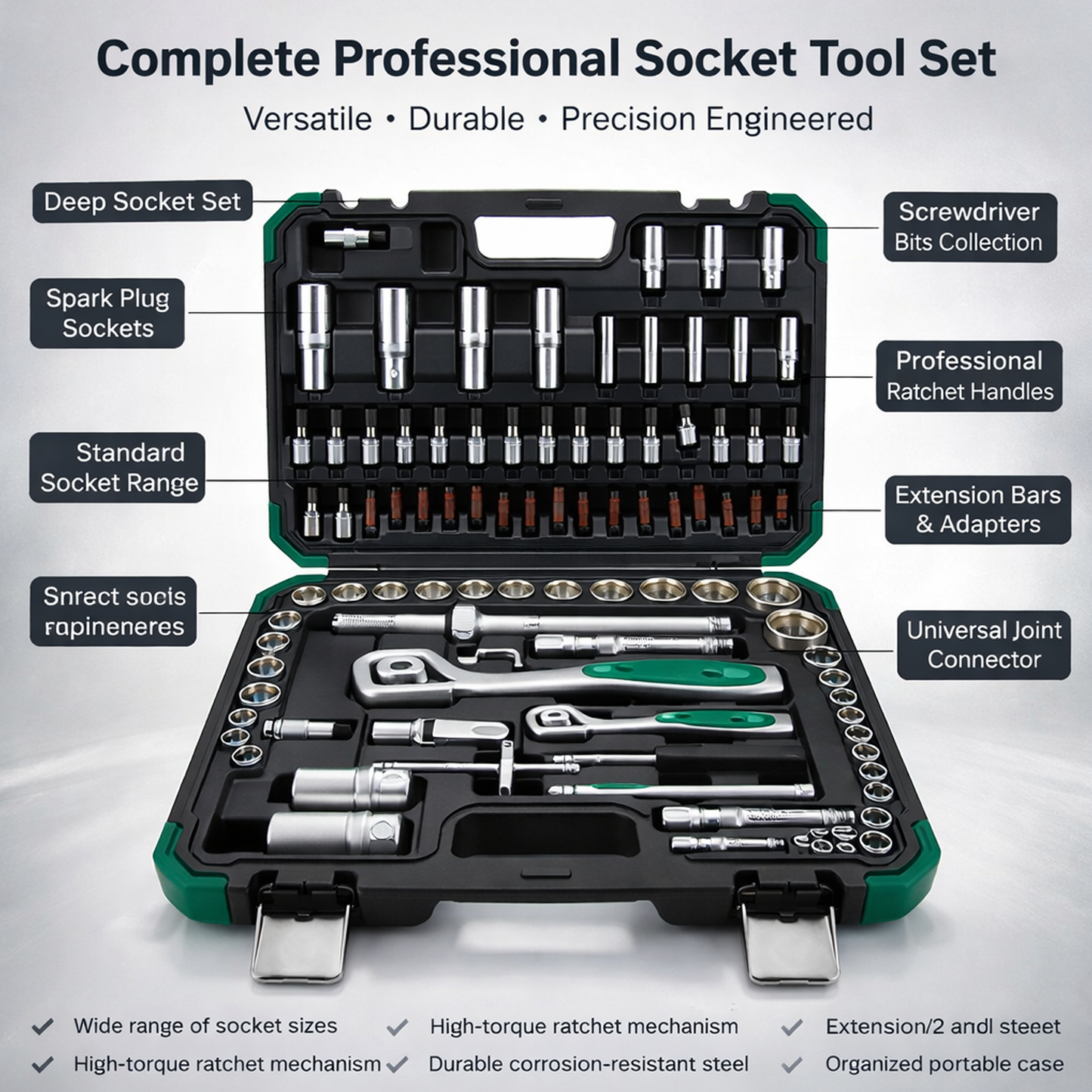 Precision Ratcheting Screwdriver & Socket Bit Set | 94 Pcs