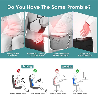 Lumbar Support Pillow for Car Seat and Chair
