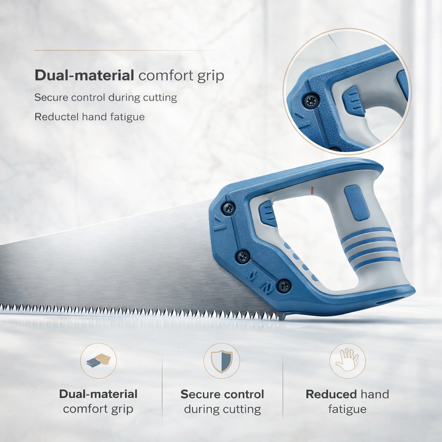 400mm Hand Saw | Rubberized Grip & Steel Blade