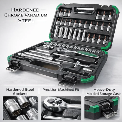 Precision Ratcheting Screwdriver & Socket Bit Set | 54 Pcs