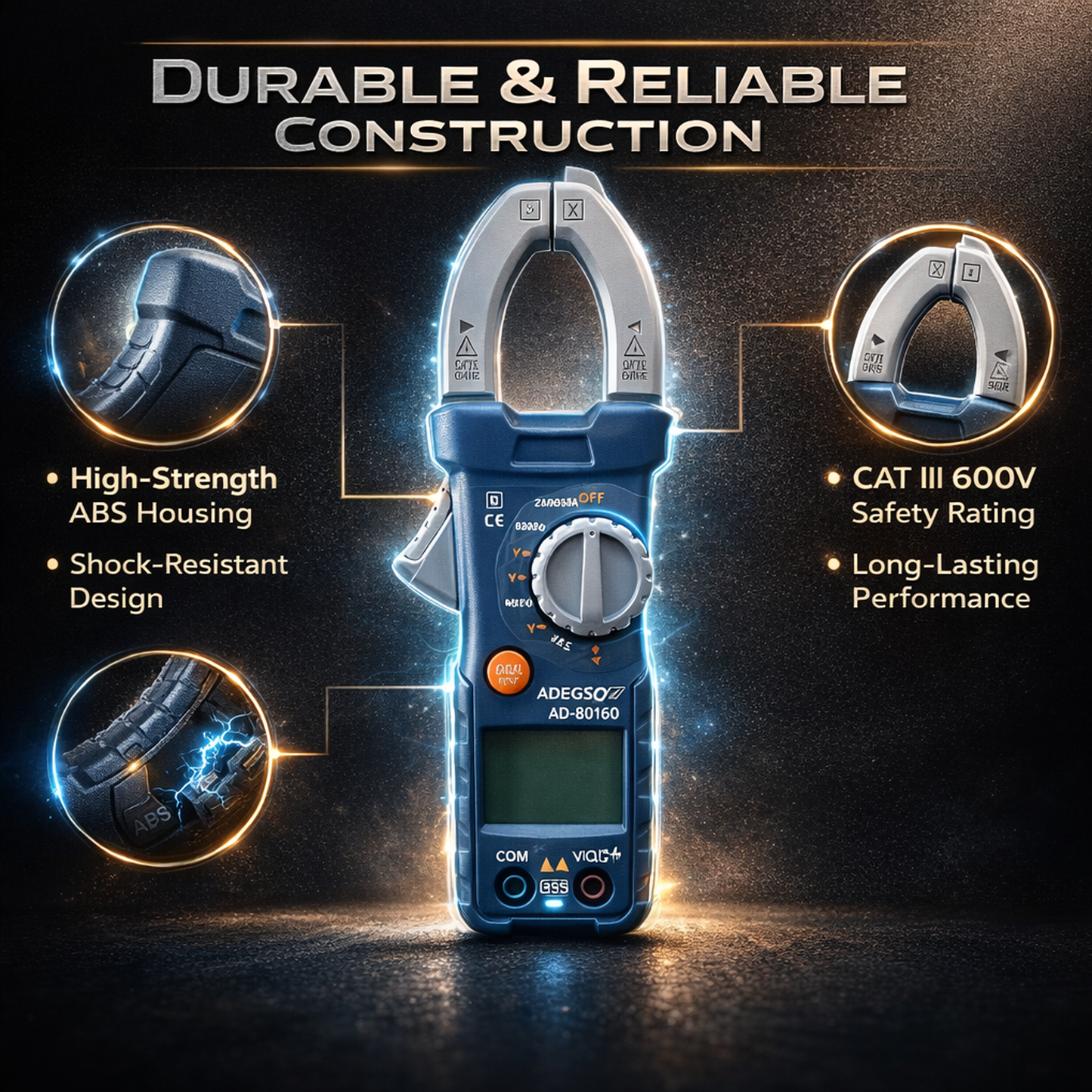 Digital Clamp Meter with Temperature Measurement | 600v