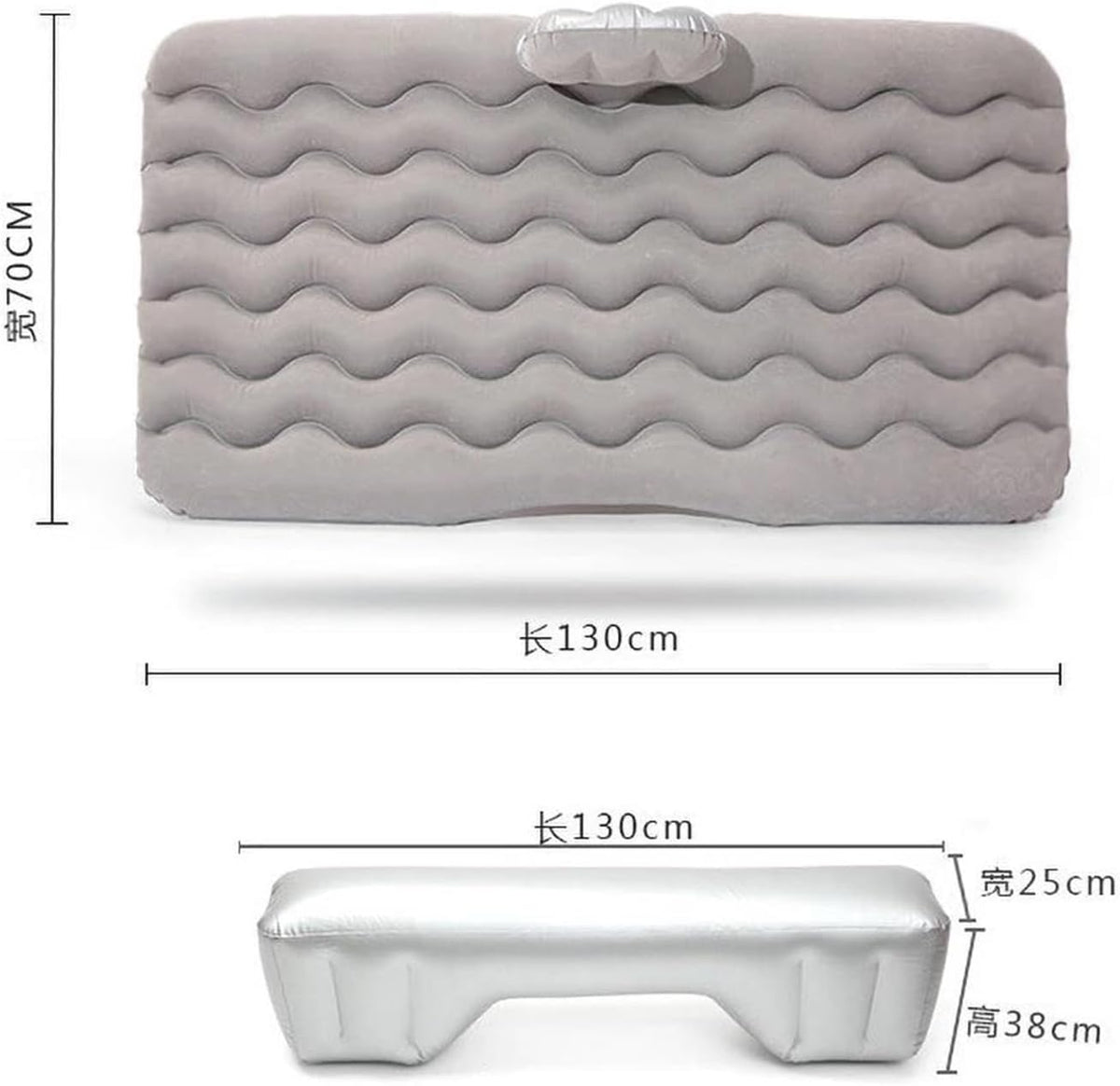 Inflatable Car Air Mattress, Portable Car Camping Mattress with Pillows
