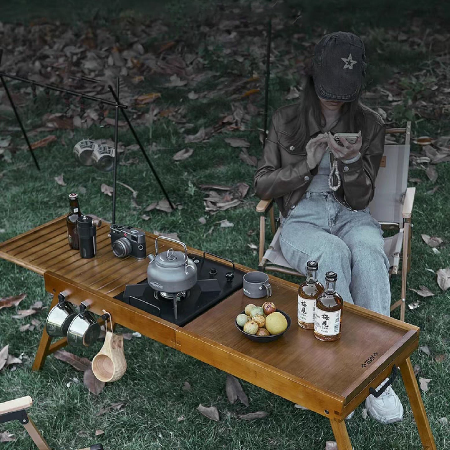 Folding Wooden Camping Table