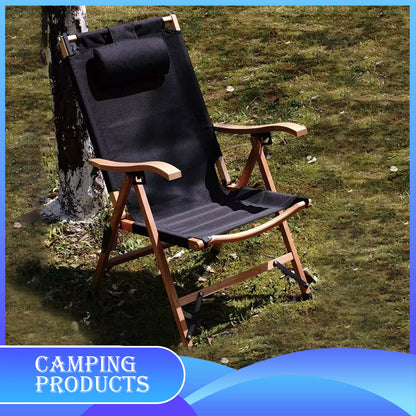 Camping Chair with Adjustable Headrest
