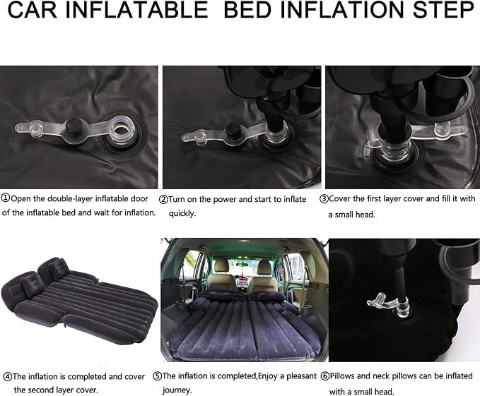 SUV Car Inflatable Air Mattress for Back Seat with 2 Air Pillows