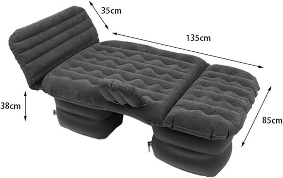Inflatable Car Air Mattress with Headrest, Pump & 2 Air Pillows