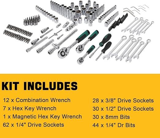 Precision Ratcheting Screwdriver & Socket Bit Set | 218 Pcs