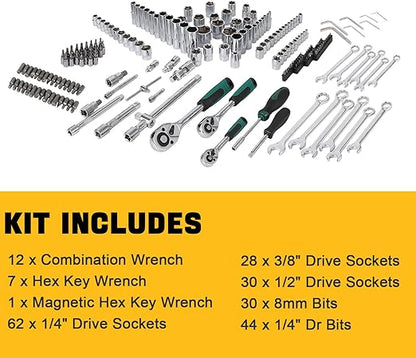 Precision Ratcheting Screwdriver & Socket Bit Set | 218 Pcs