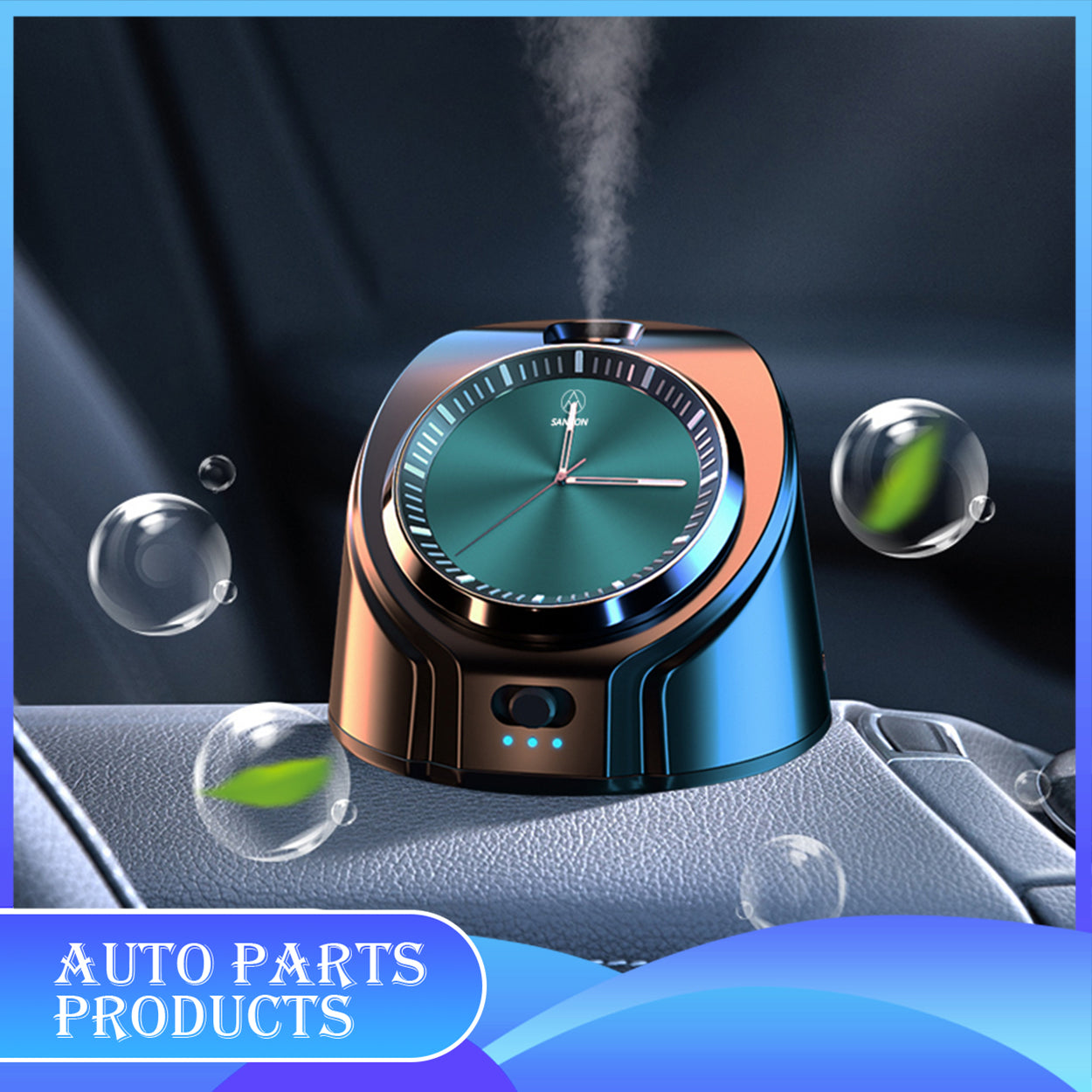 Waterless Car Diffuser with Built-in Clock