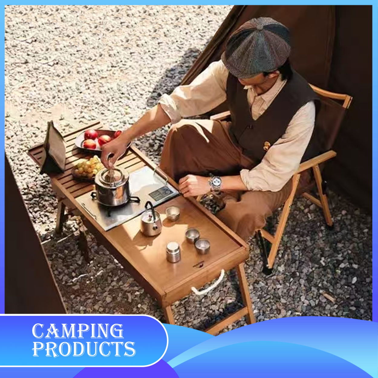 Folding Wooden Camping Table