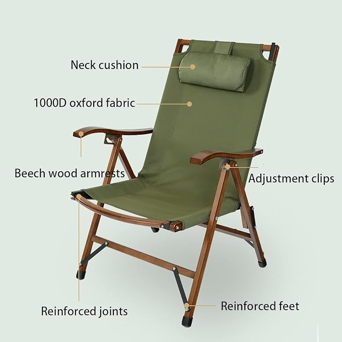Camping Chair with Adjustable Headrest