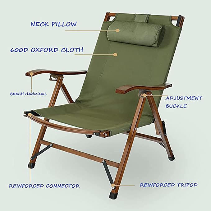 Camping Chair with Adjustable Headrest