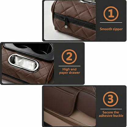 Car Seat Armrest Organizer with Cup Holder – PU Leather
