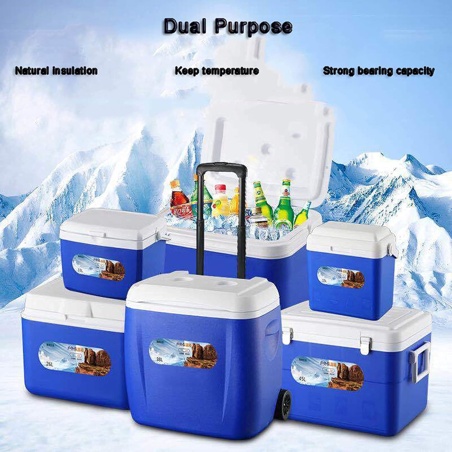 28L Rolling Cooler Box