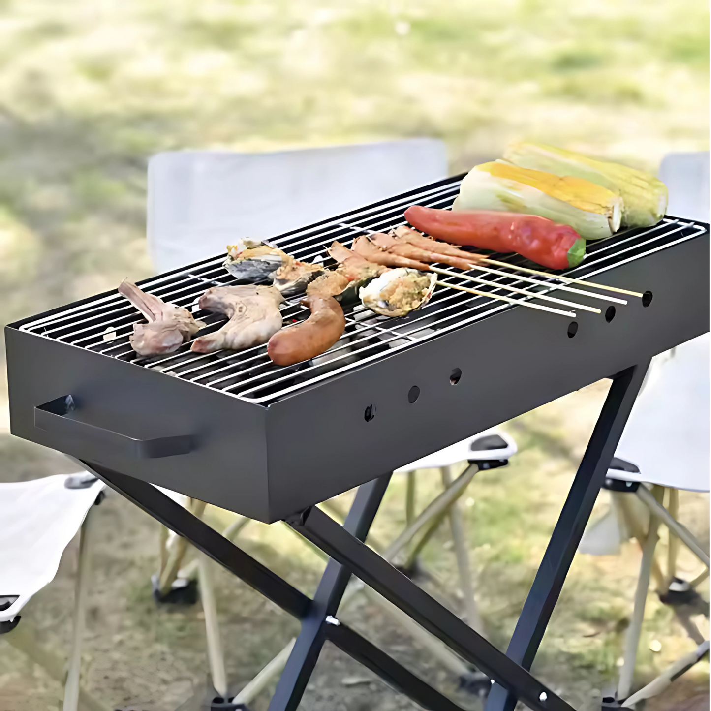 Portable Stainless Steel Charcoal BBQ Grill
