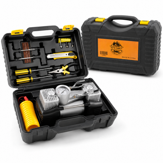 Car Tyre Inflator 12V-2 Cylinder Air Compressor Kit, 150 PSI