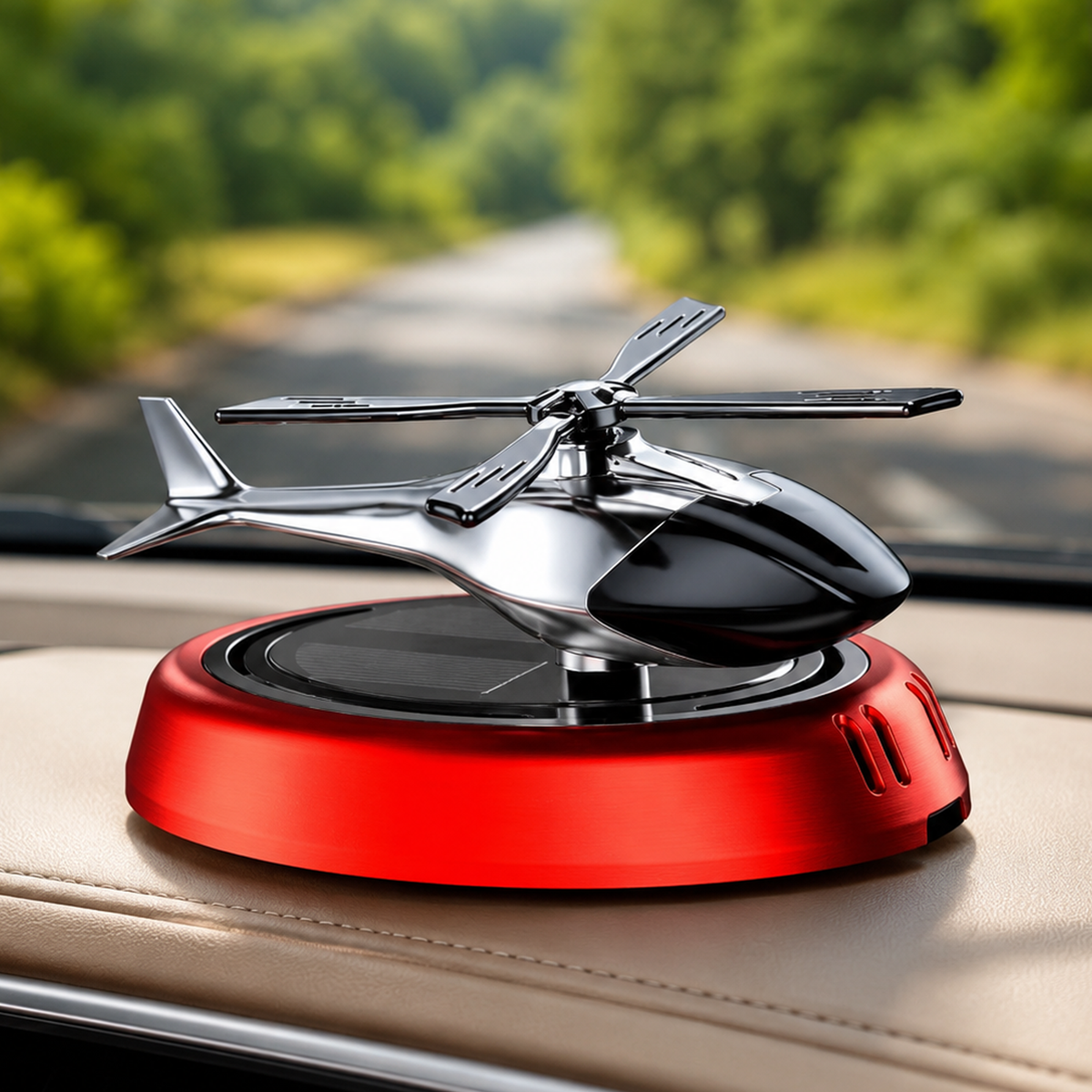 Solar-Powered Car Air Freshener Perfume Diffuser - Helicopter