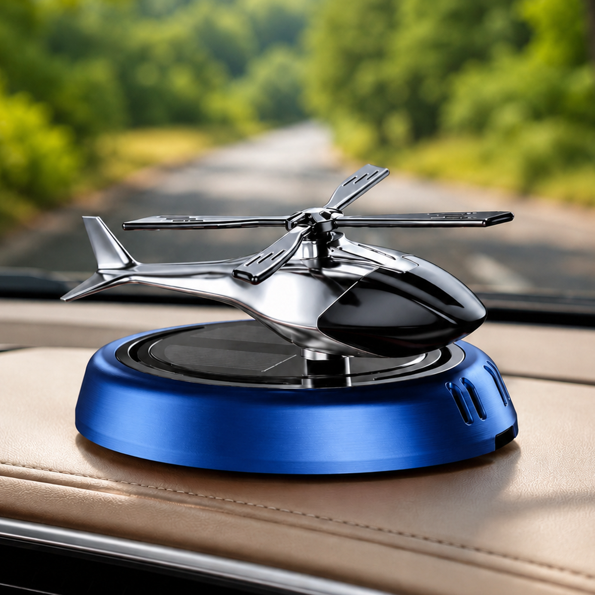 Solar-Powered Car Air Freshener Perfume Diffuser - Helicopter